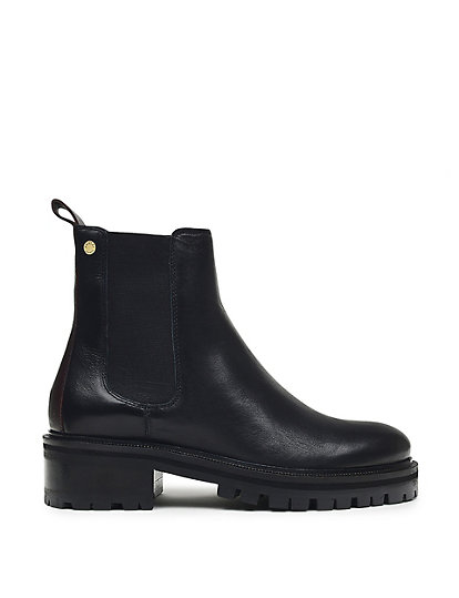 Radley Leather Chelsea Block Heel Ankle Boots - 4 - Black, Black