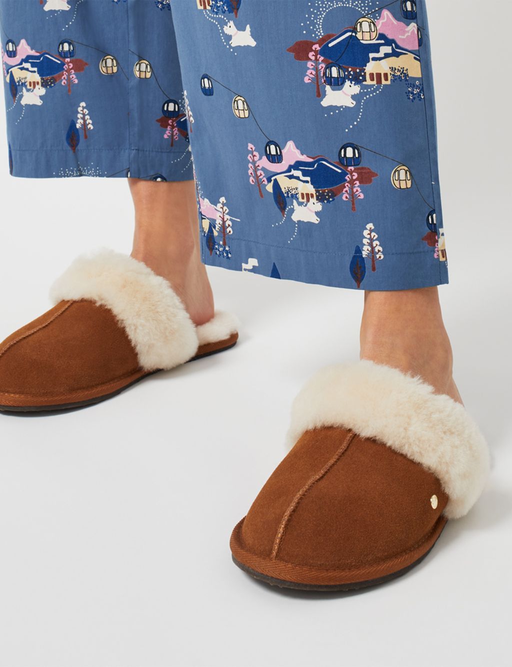 Suede Shearling Mule Slippers image 1