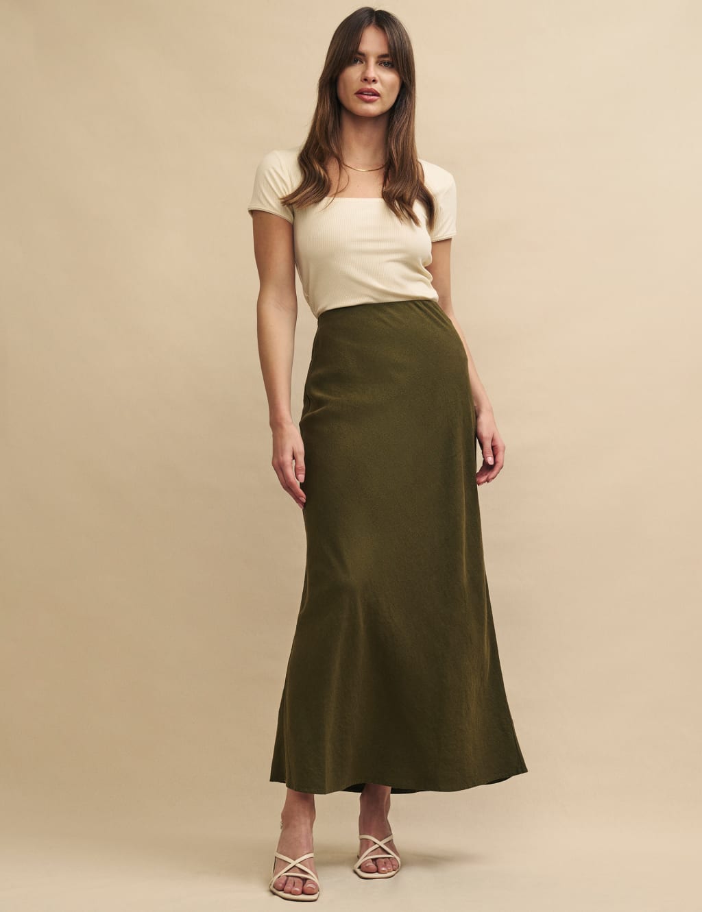 Textured Pleated Maxi Slip Skirt, M&S Collection