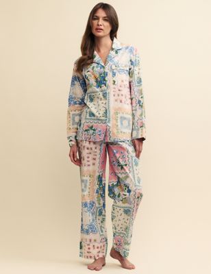 Nobody'S Child Womens Pure Cotton Patchwork Print Pyjama Set - XS - Multi, Multi