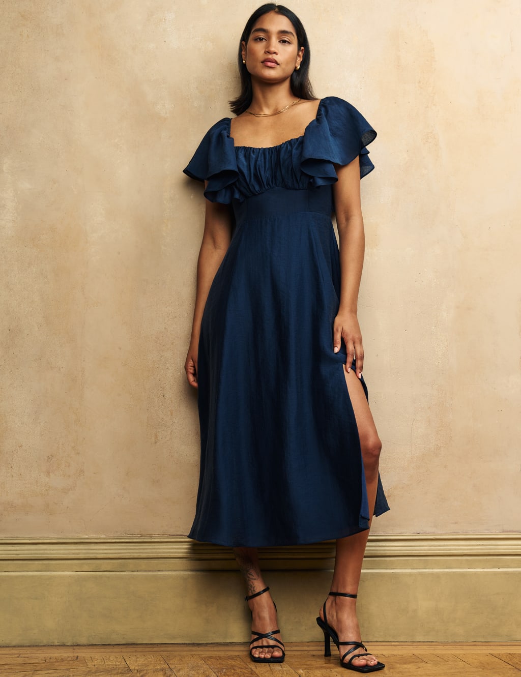 French-Inspired Flowing Mermaid Maxi Dress in Lyocell