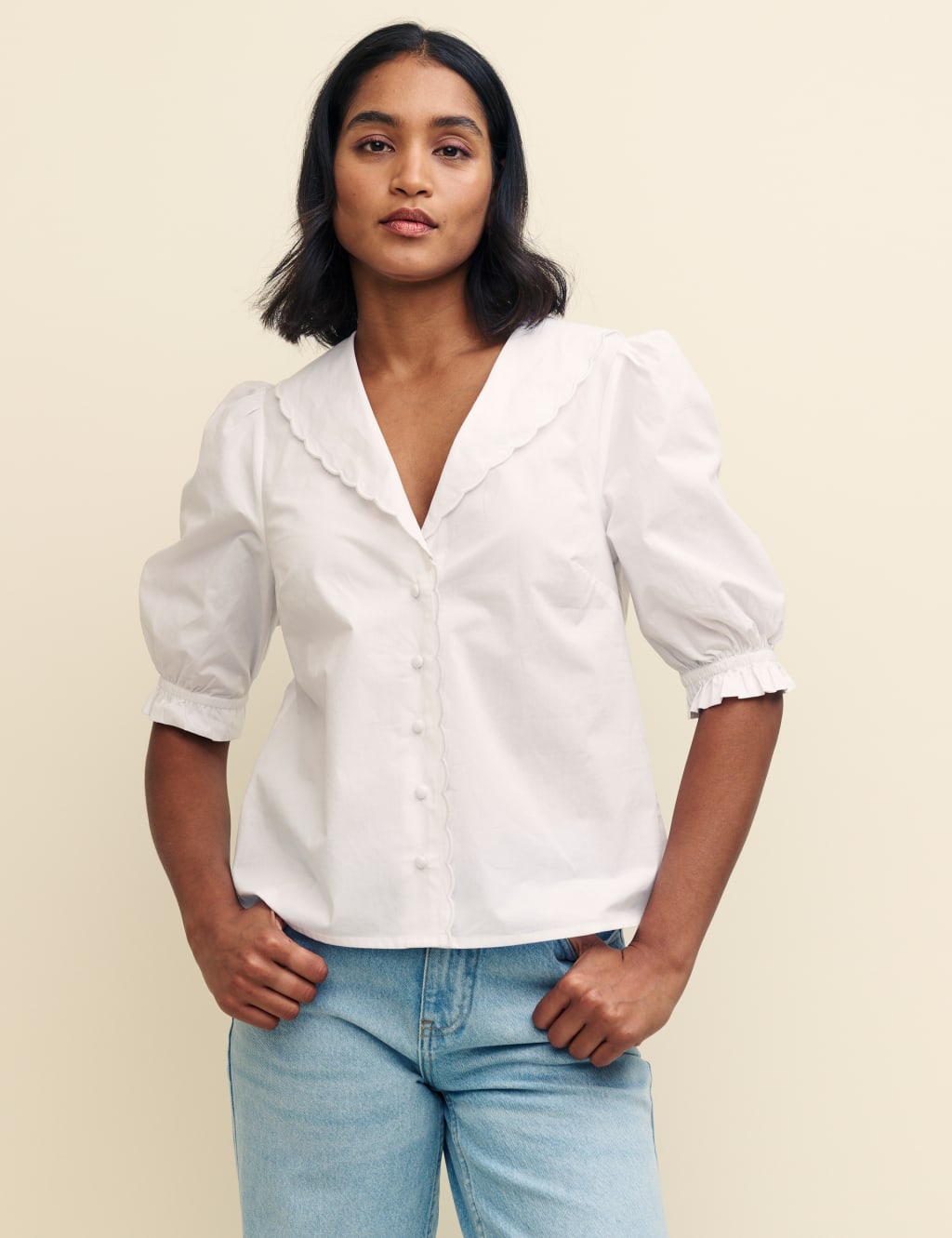 White top casual blouse