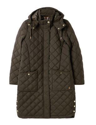 Quilted Hooded Longline Puffer Jacket | Joules | M&S