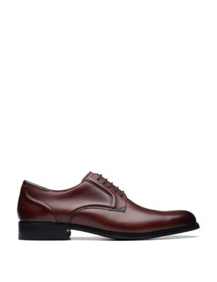 Clarks Mens Leather Oxford Shoes - 6.5 - Tan, Tan,Black
