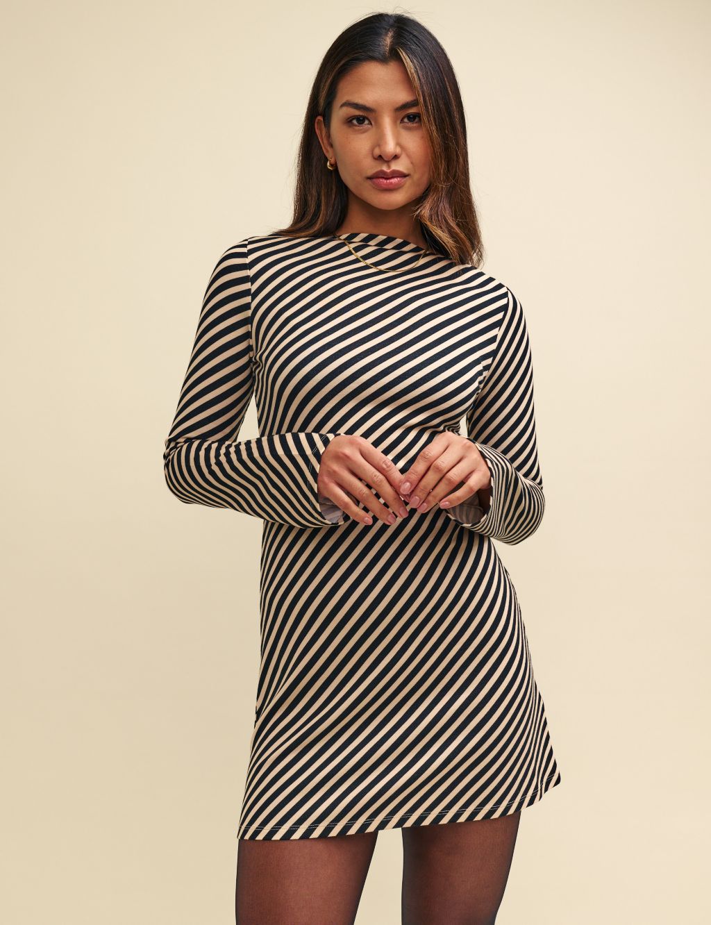 Striped Mini Shift Dress image 1