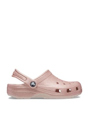Crocs Girl's Classic Glitter Clogs - 12 S - Light Pink, Light Pink