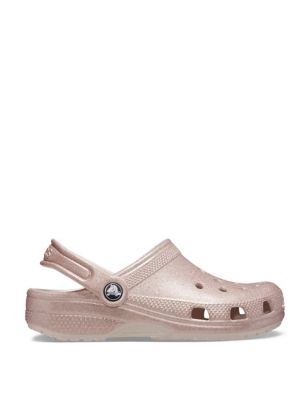 Crocs Girl's Kid's Glitter Clogs (4 Small - 10 Small) - 4S - Light Pink, Light Pink