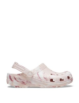 Crocs Women's Marble Print Slip On Flat Clogs - 3 - Multi, Multi
