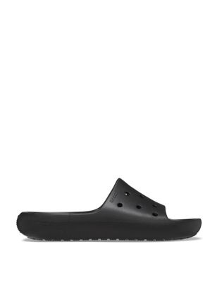 Crocs Womens Mens Flat Sliders - 5 - Black, Black,White,Blue
