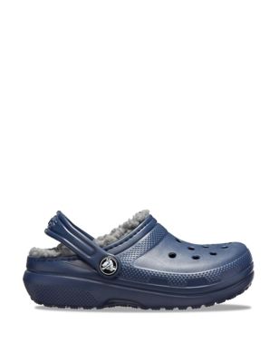 Crocs Girl's Kid's Classic Fleece Lined Clogs (11 Small - 6 Large) - 4 - Navy, Navy