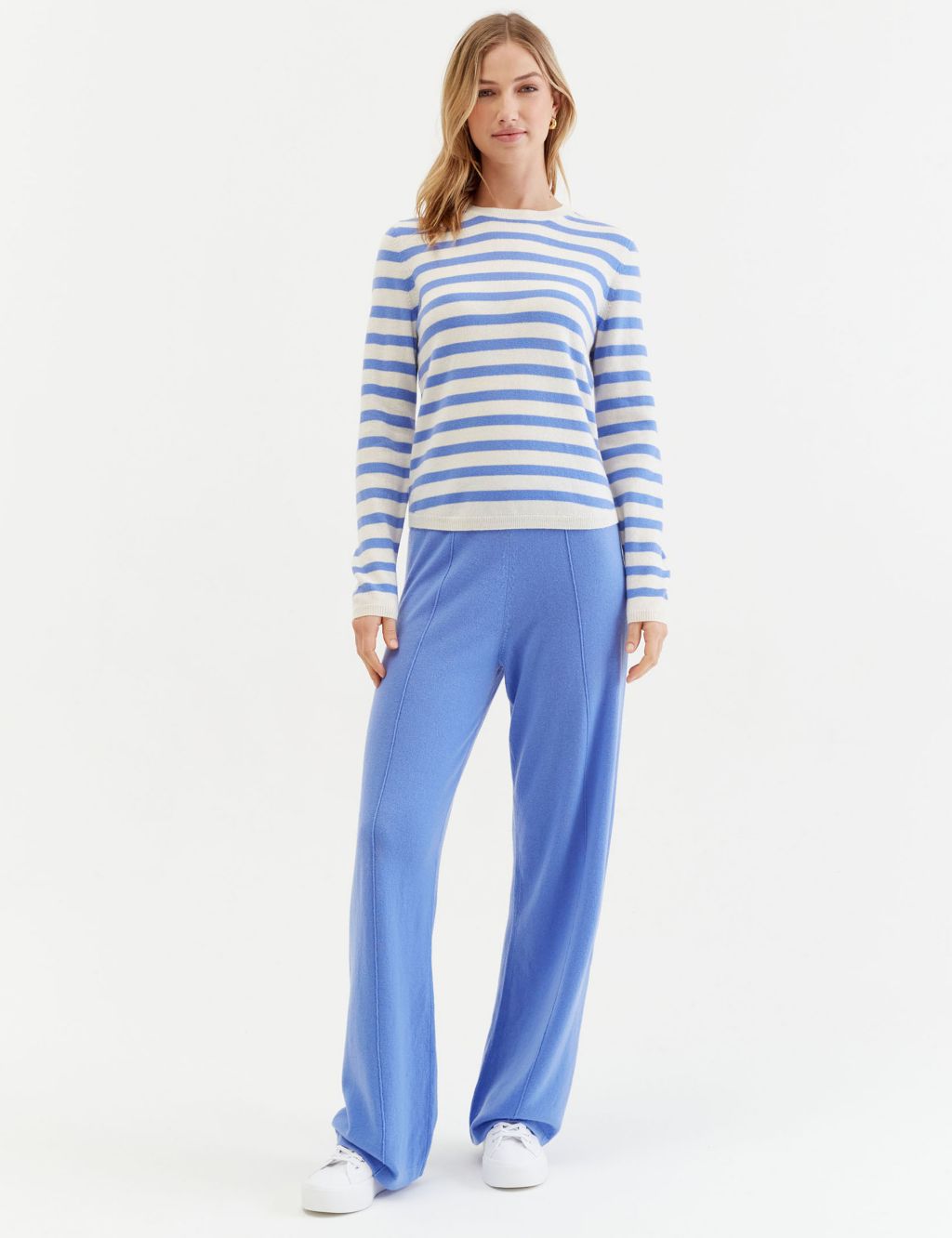 Wool Rich Striped Sweatshirt with Cashmere image 3