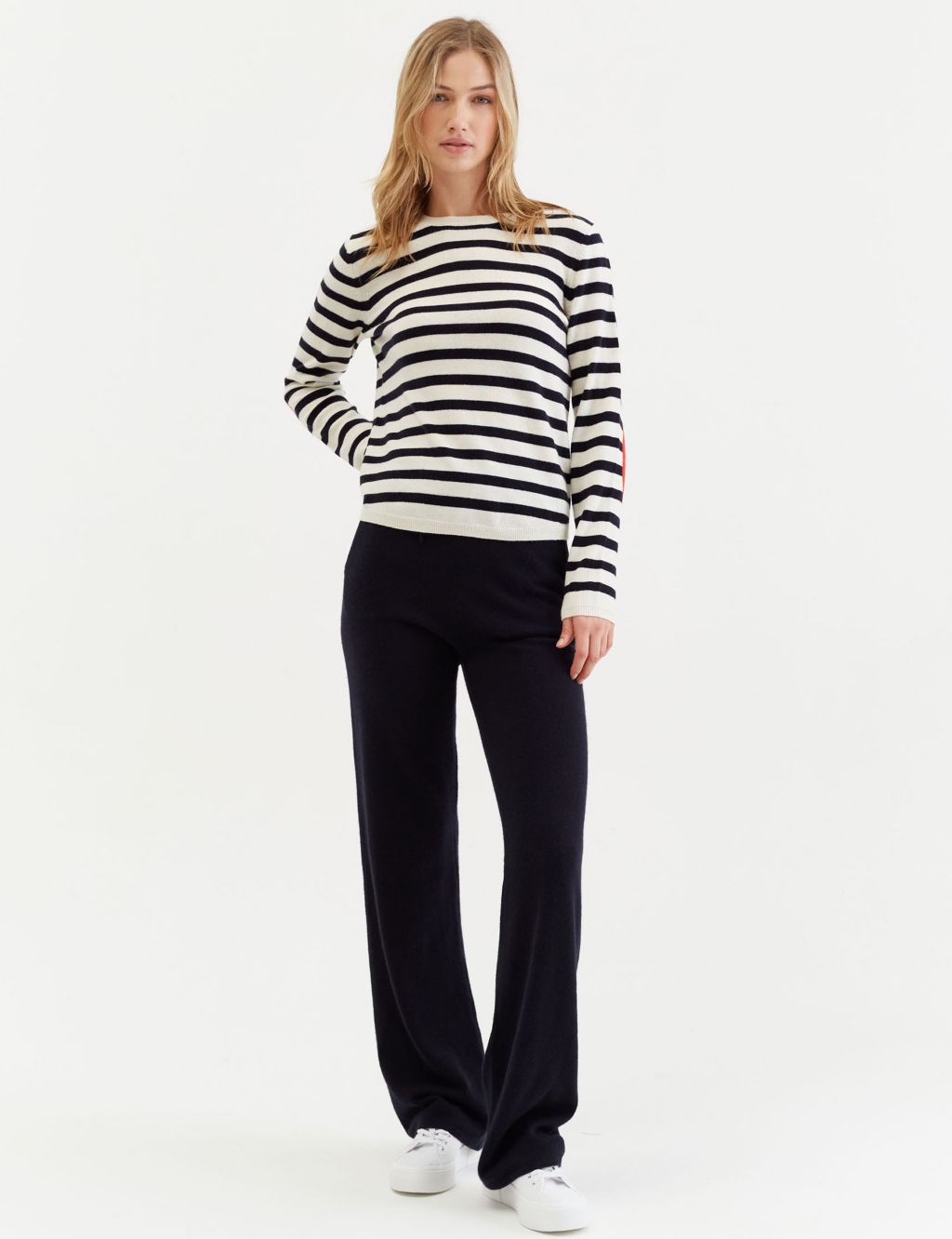 Wool Rich Striped Sweatshirt with Cashmere image 4