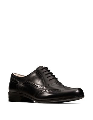 Wide Fit Leather Flat Brogues
