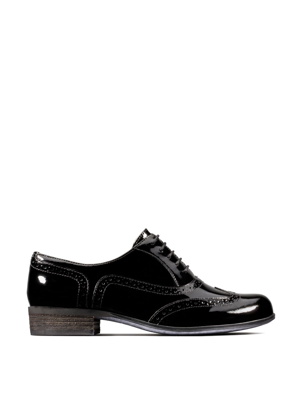 Wide Fit Leather Patent Brogues