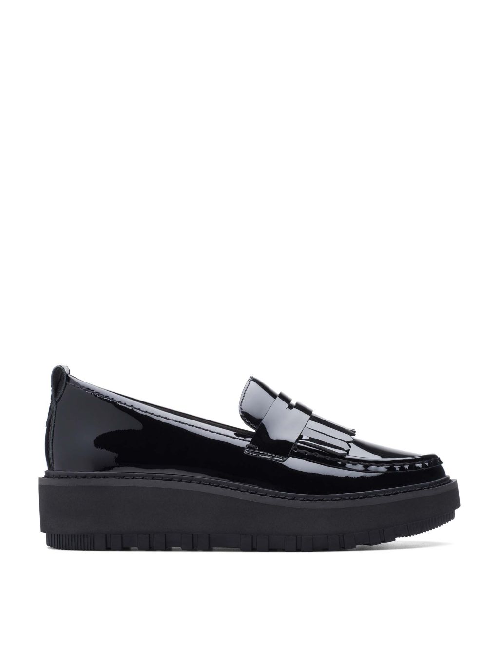 Leather Patent Flatform Loafers