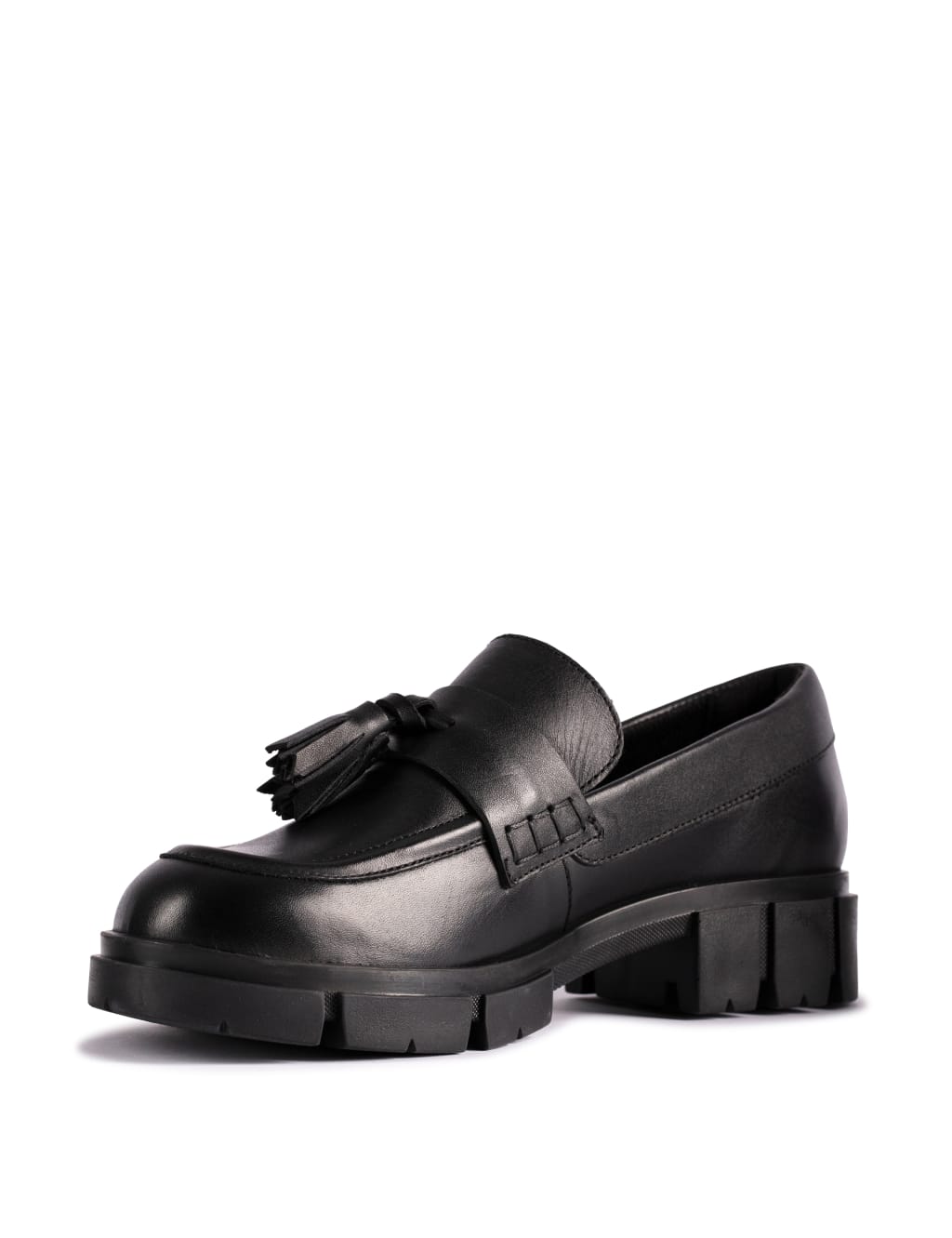 Leather Tassel Flatform Loafers image 4
