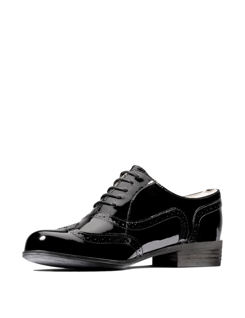 Wide Fit Leather Patent Brogues image 4