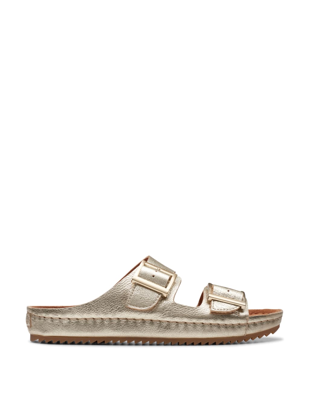 Leather Buckle Flat Sliders