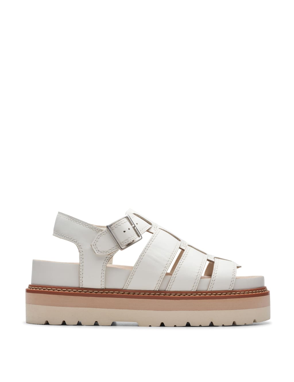 Leather Ankle Strap Flatform Sandals