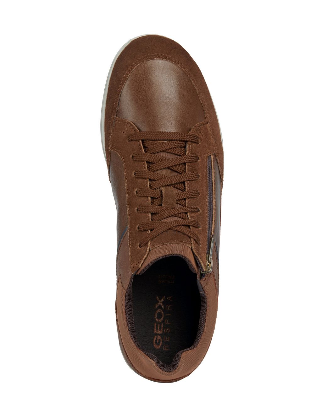 Leather & Suede Lace Up Trainers image 5
