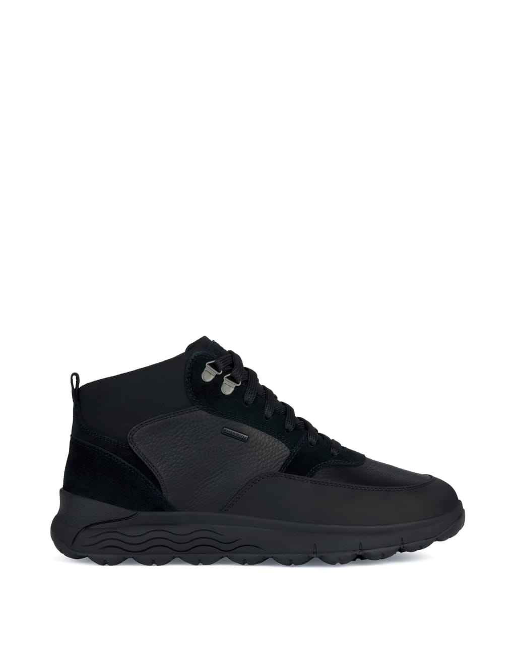 Wide Fit Leather Lace Up High Top Trainers image 1