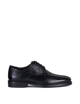 Geox Mens Wide Fit Leather Oxford Shoes - 7 - Black, Black