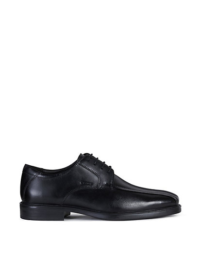 geox wide fit leather oxford shoes - 7 - black, black