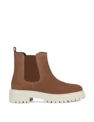 Suede Chelsea Cleated Ankle Boots
