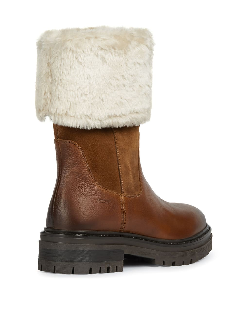 Leather Faux Fur Chunky Winter Boots image 4