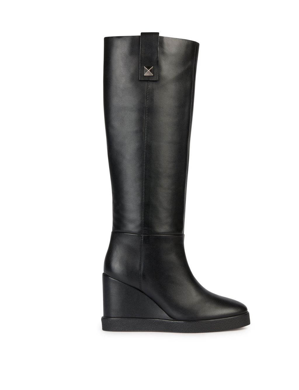 Leather Wedge Flatform Knee High Boots