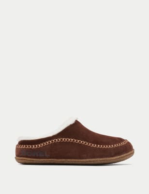 Lanner Ridge Suede Shearling Slippers