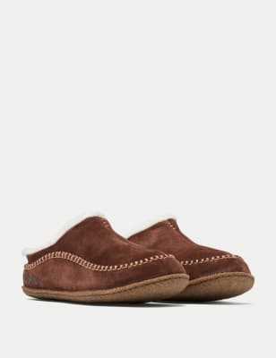 Lanner Ridge Suede Shearling Slippers
