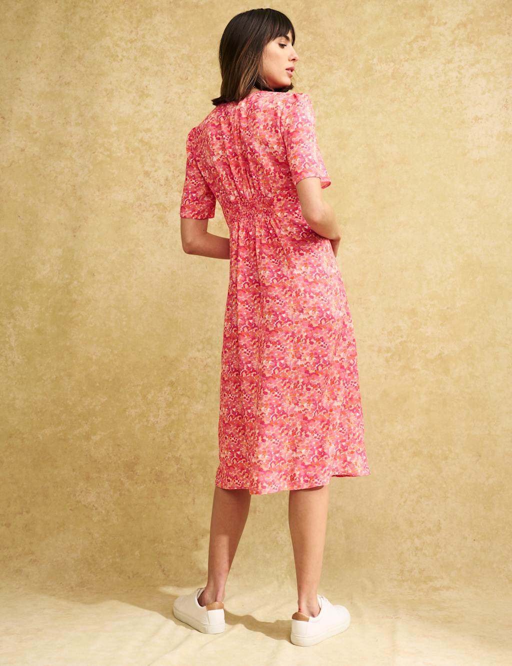 Printed V-Neck Midi Tea Dress image 2
