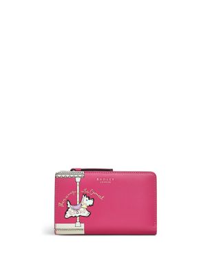 Radley Womens Leather Bifold Purse - Red, Red
