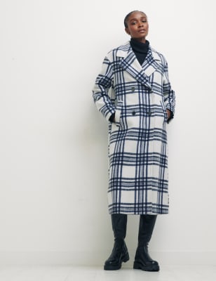 

Womens NOBODY'S CHILD X HAPPY PLACE Lang geschnittener Trenchcoat mit Karomuster - Multi, Multi