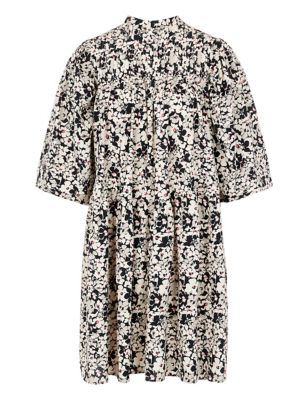 M&S Y.A.S Womens Pure Cotton Floral Mini Smock Dress