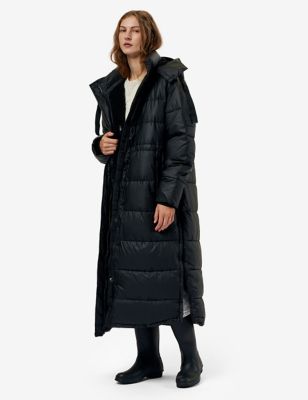 Hunter Women's Hooded Longline Puffer Coat - M - Black, Black