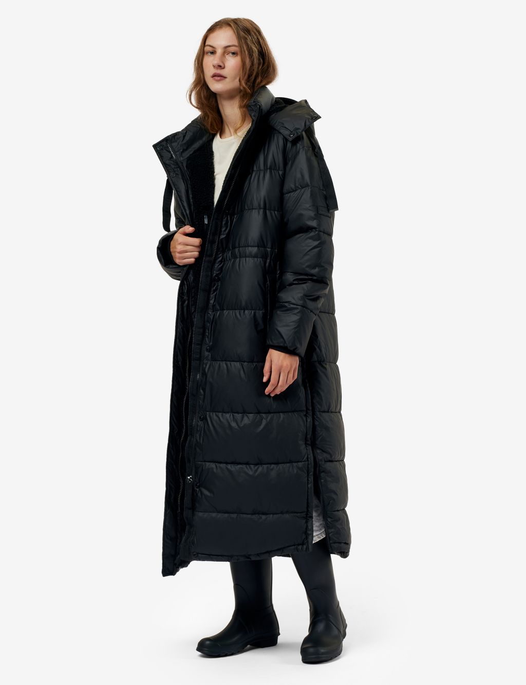 Petite Black Maxi Puffer Coat