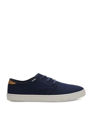Toms Mens Canvas Lace Up Trainers - 7 - Navy, Navy,Taupe