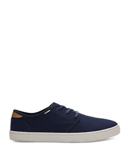 toms canvas lace up trainers - 8 - navy, navy