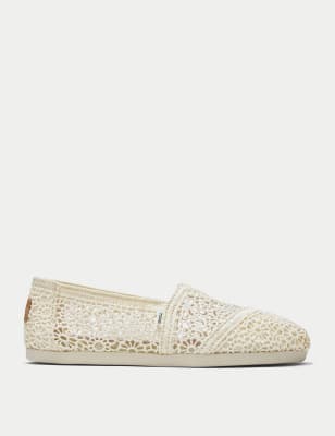 Toms Women's Canvas Embroidered Espadrilles - 4.5 - Natural, Natural,Black