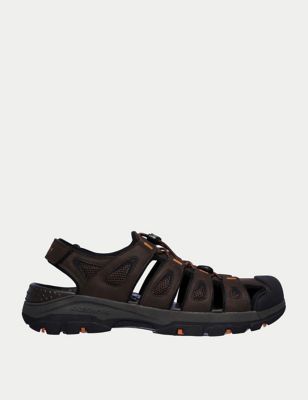 Skechers Mens Tresmen Outseen Slip On Sandals - 8 - Chocolate, Chocolate,Grey