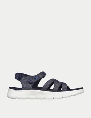 Skechers Womens GOwalk Flex Sunshine Sandals - 8 - Navy Mix, Navy Mix,Black