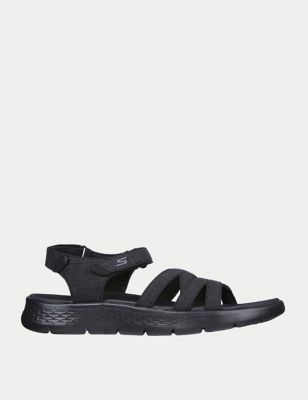 Skechers Womens GOwalk Flex Sunshine Sandals - 8 - Black, Black
