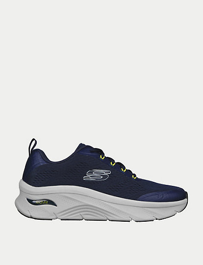 skechers arch fit d'lux sumner lace up trainers - 9 - navy, navy