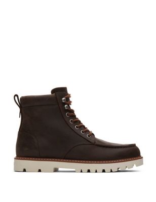 Toms Mens Leather Casual Boots - 9.5 - Dark Brown, Dark Brown
