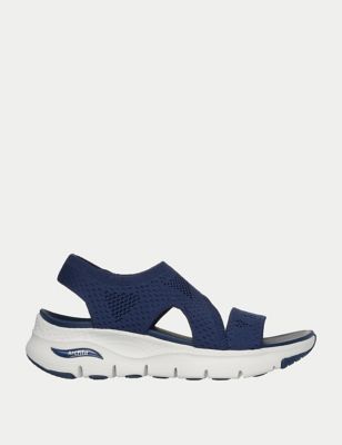 Skechers Womens Arch Fit Brightest Day Sandals - 5 - Navy, Navy,Brown,Black