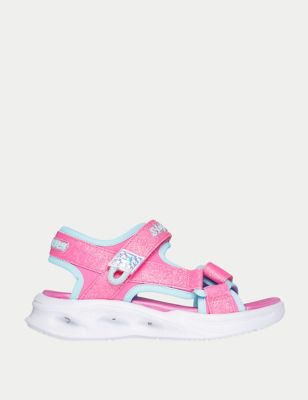Skechers Boy's Kid's Sola Glow Riptape Sandals (9 Small - 3 Large) - 10.5S - Bright Pink, Bright Pi