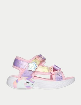 Skechers Girl's Kid's Unicorn Dreams Riptape Sandals (4 Small - 9 Small) - 5 S - Light Pink, Light P