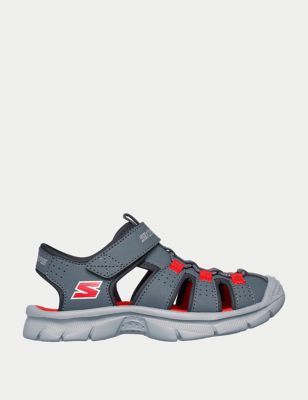 Skechers Boys Relix Riptape Sandals (9 Small - 4 Large) - 10.5S - Charcoal Mix, Charcoal Mix